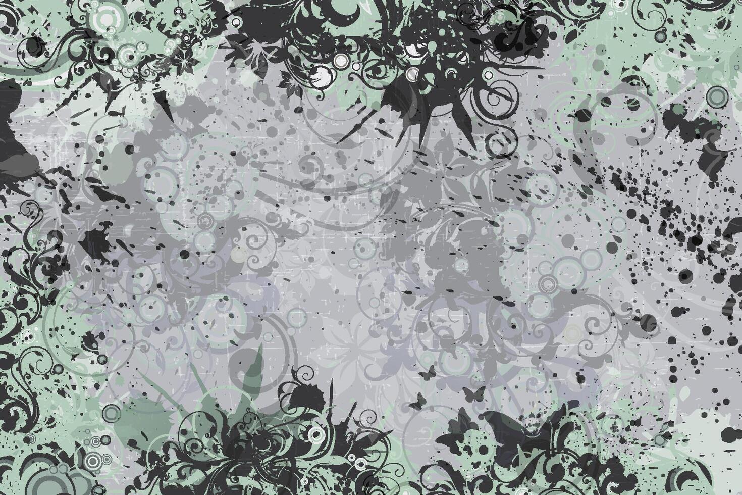 Abstract floral grunge background design vector
