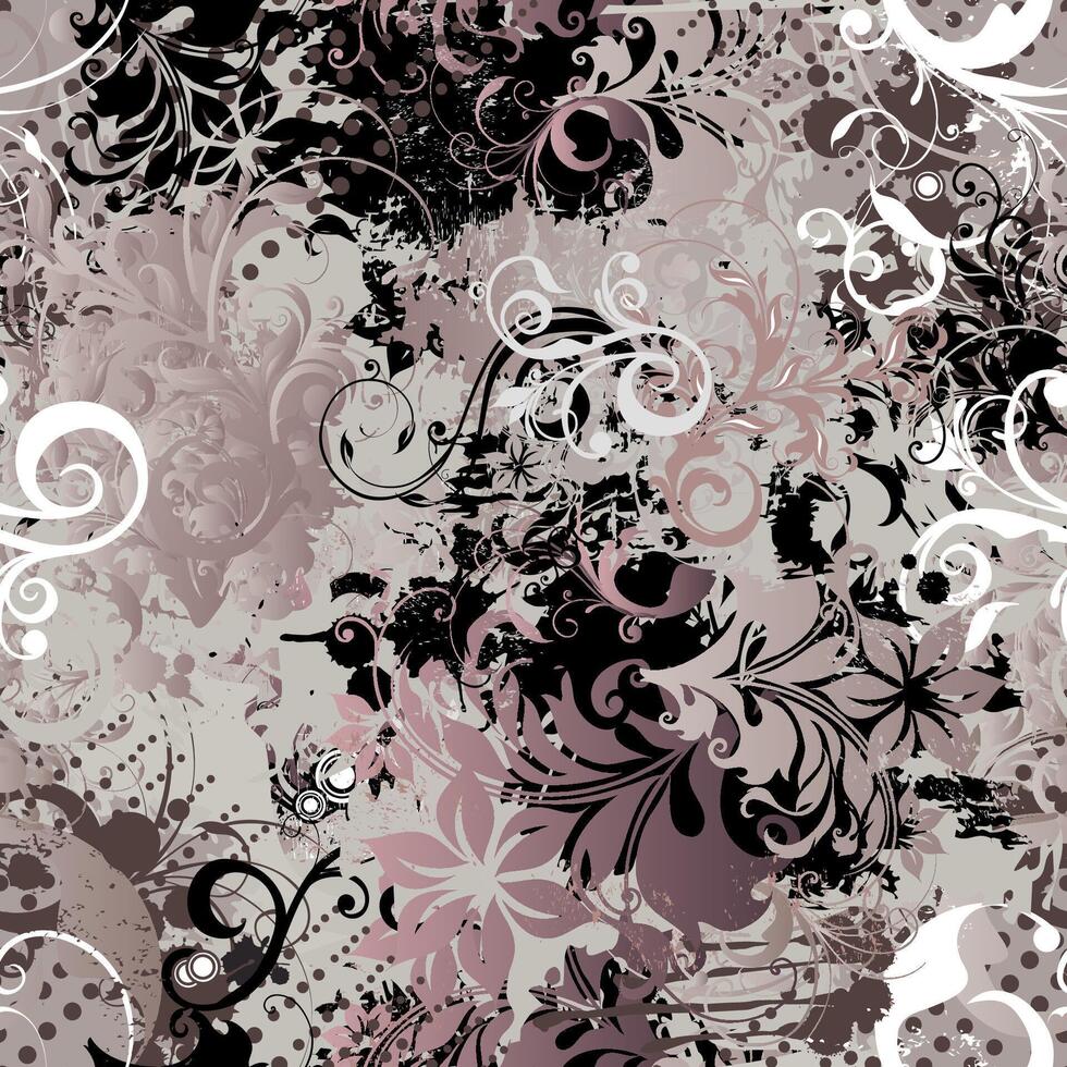 Floral background design with artistic swirls vector