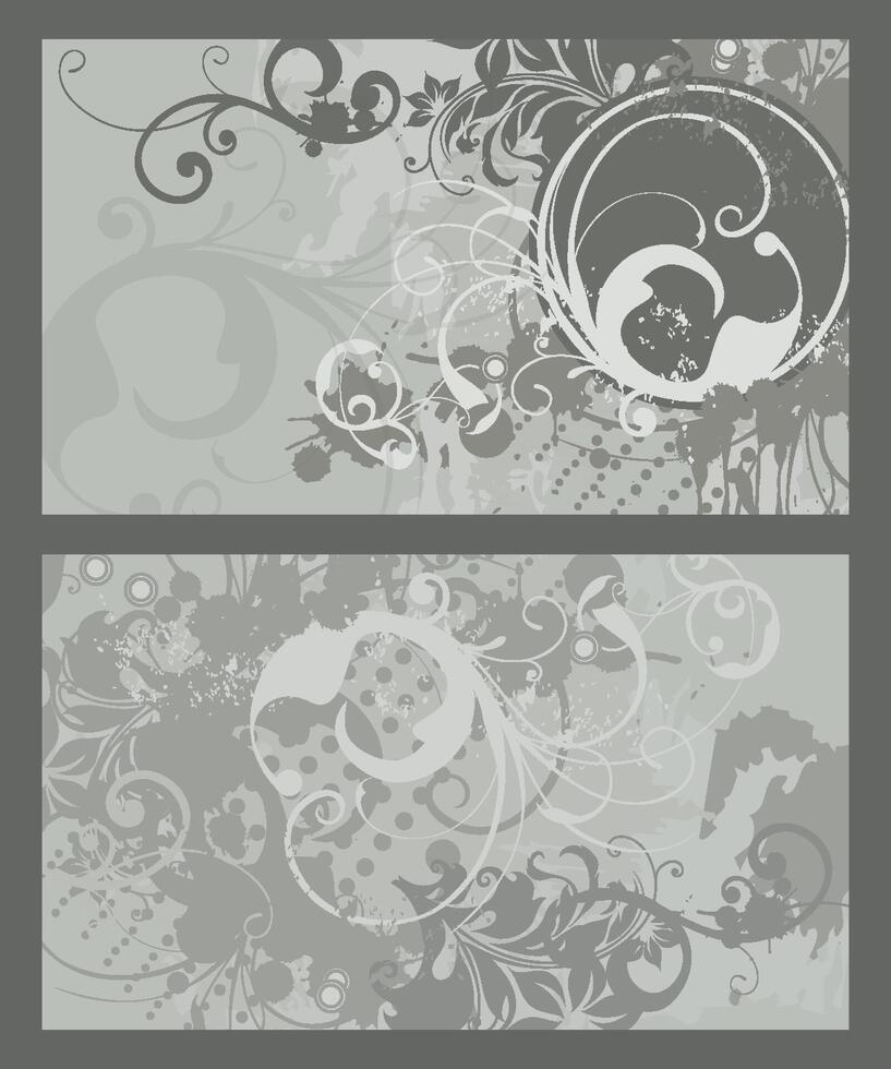 Floral patterns in gray tones vector