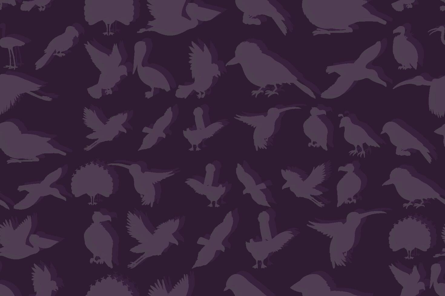 Bird silhouettes on dark background vector