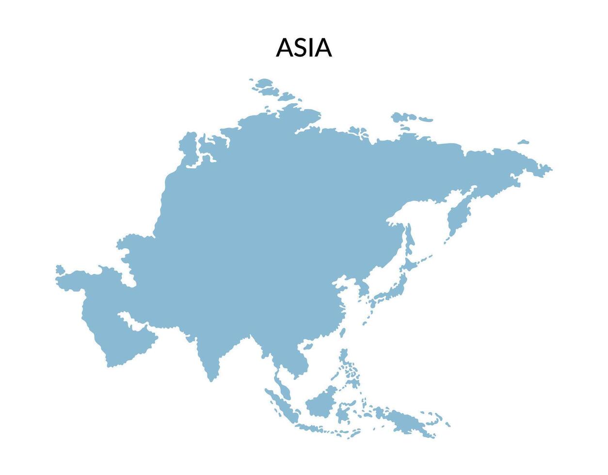 The territory of asian countries in flat style isolated on white background. vector