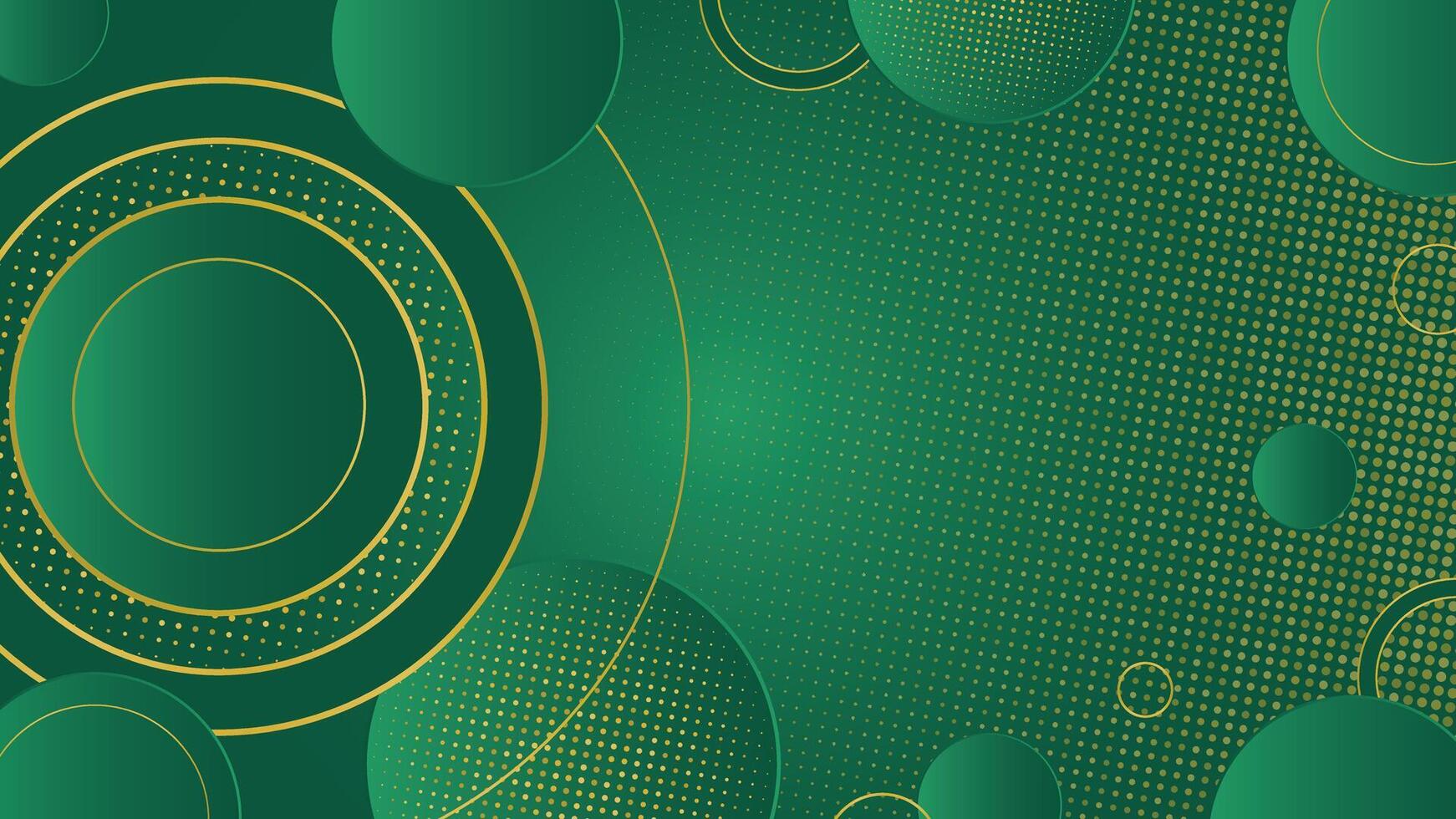 Green geometric background with circles vector