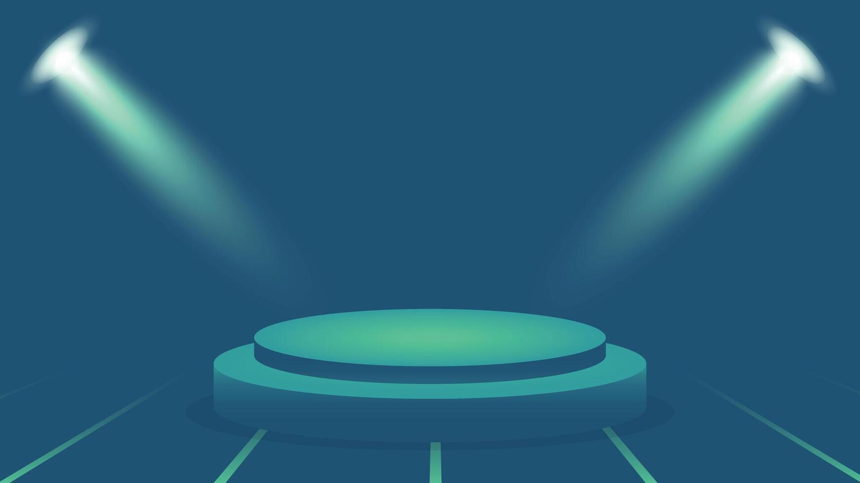Empty stage with bright spotlight lighting vector