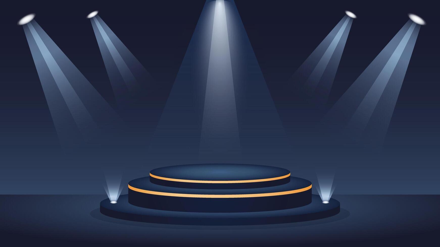 Stage with spotlights and dark background vector