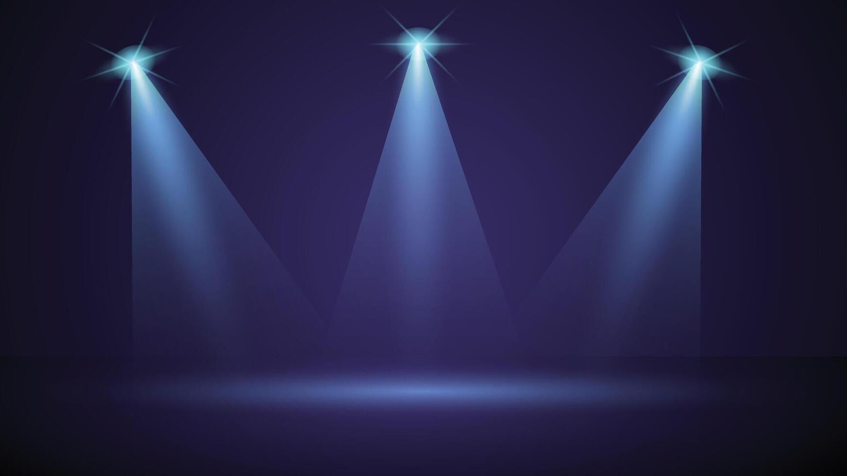 Spotlights on a dark stage background vector