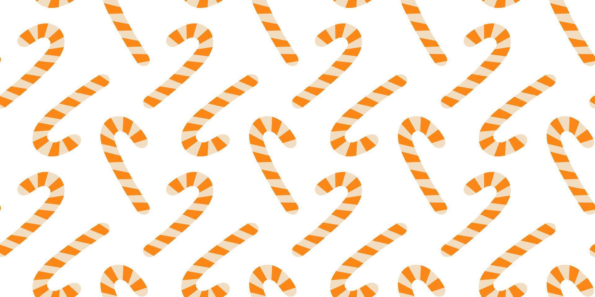 Striped Candy Cane in Halloween Orange Palette Seamless Pattern Halloween Sweets Banner Format Fond. Isolated illustration Themes Cards Background Invite or Banner, leaflets, labels, price tag vector
