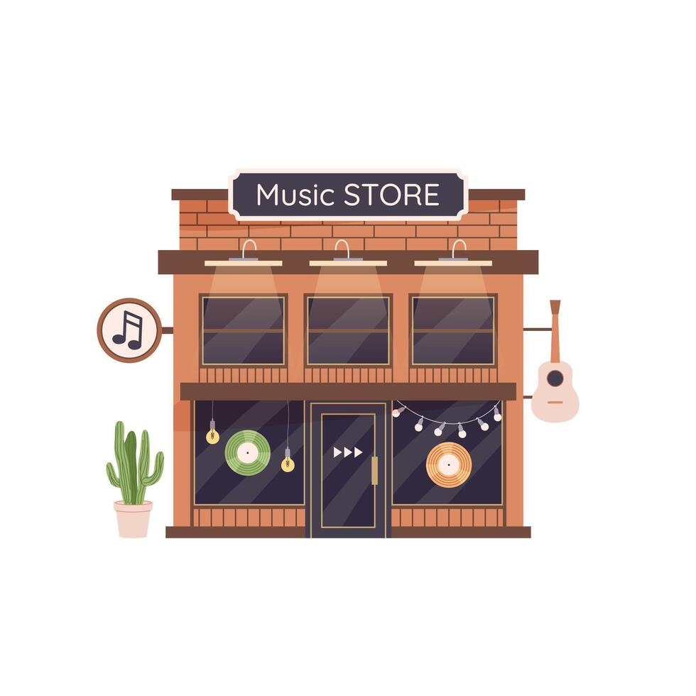 Illustration of a music store facade vector