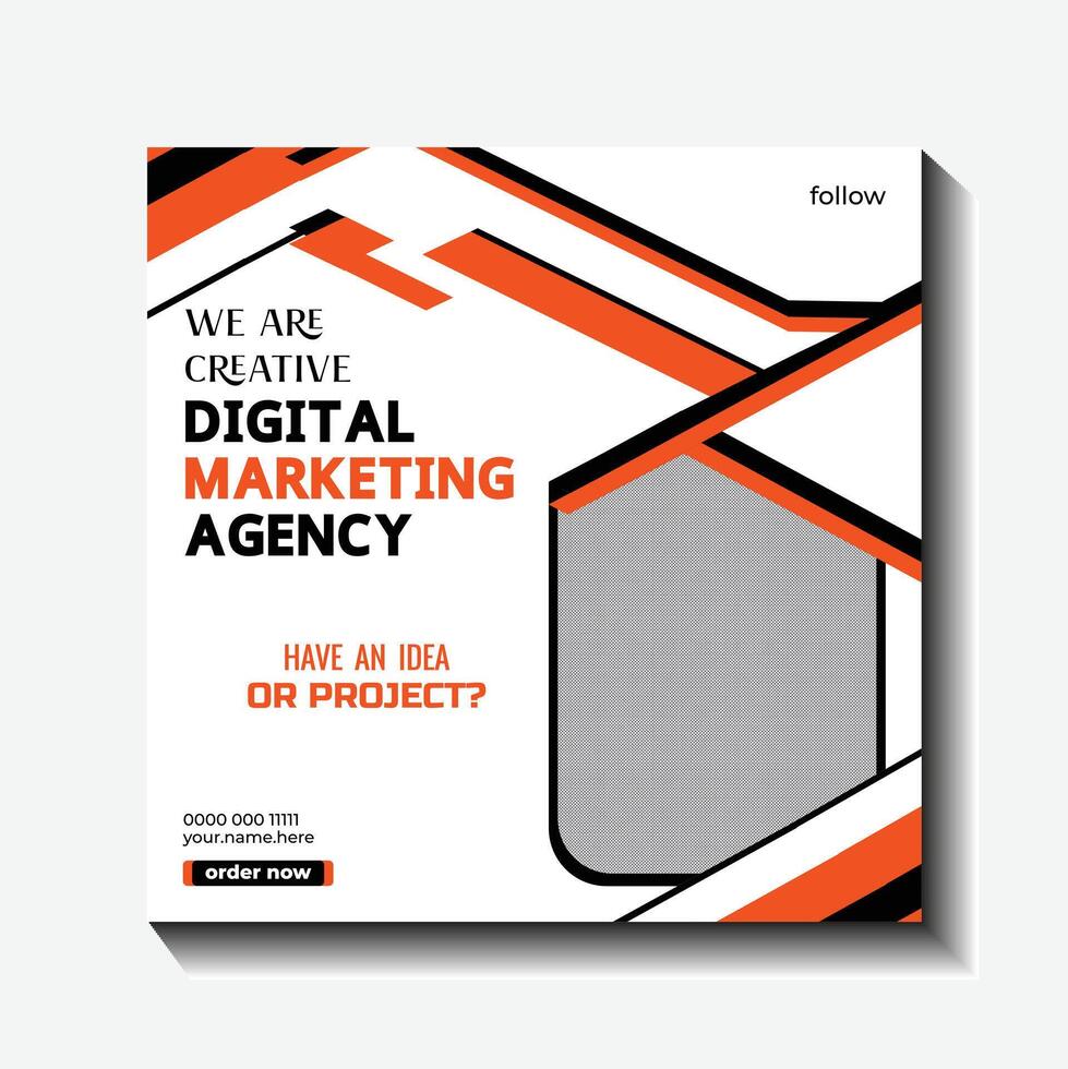 digital marketing live webinar and corporate social media post template vector