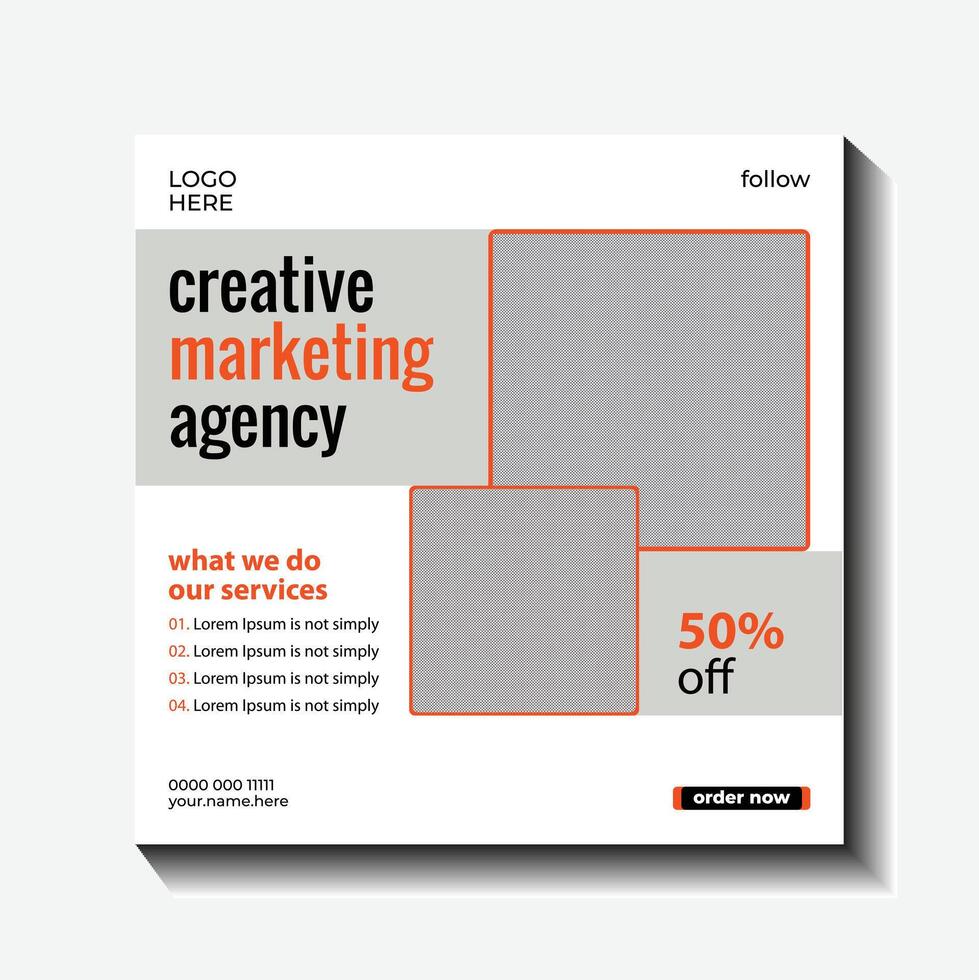 Creative Marketing Agency Promotion - Social Media Post vector