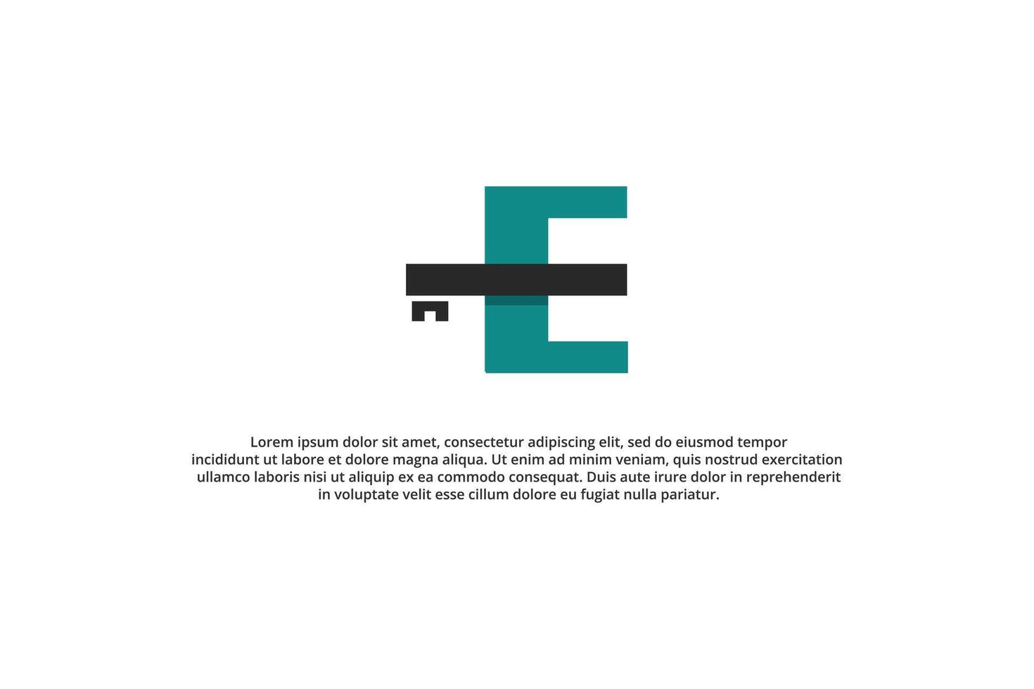 letter e and key modern logo design vector