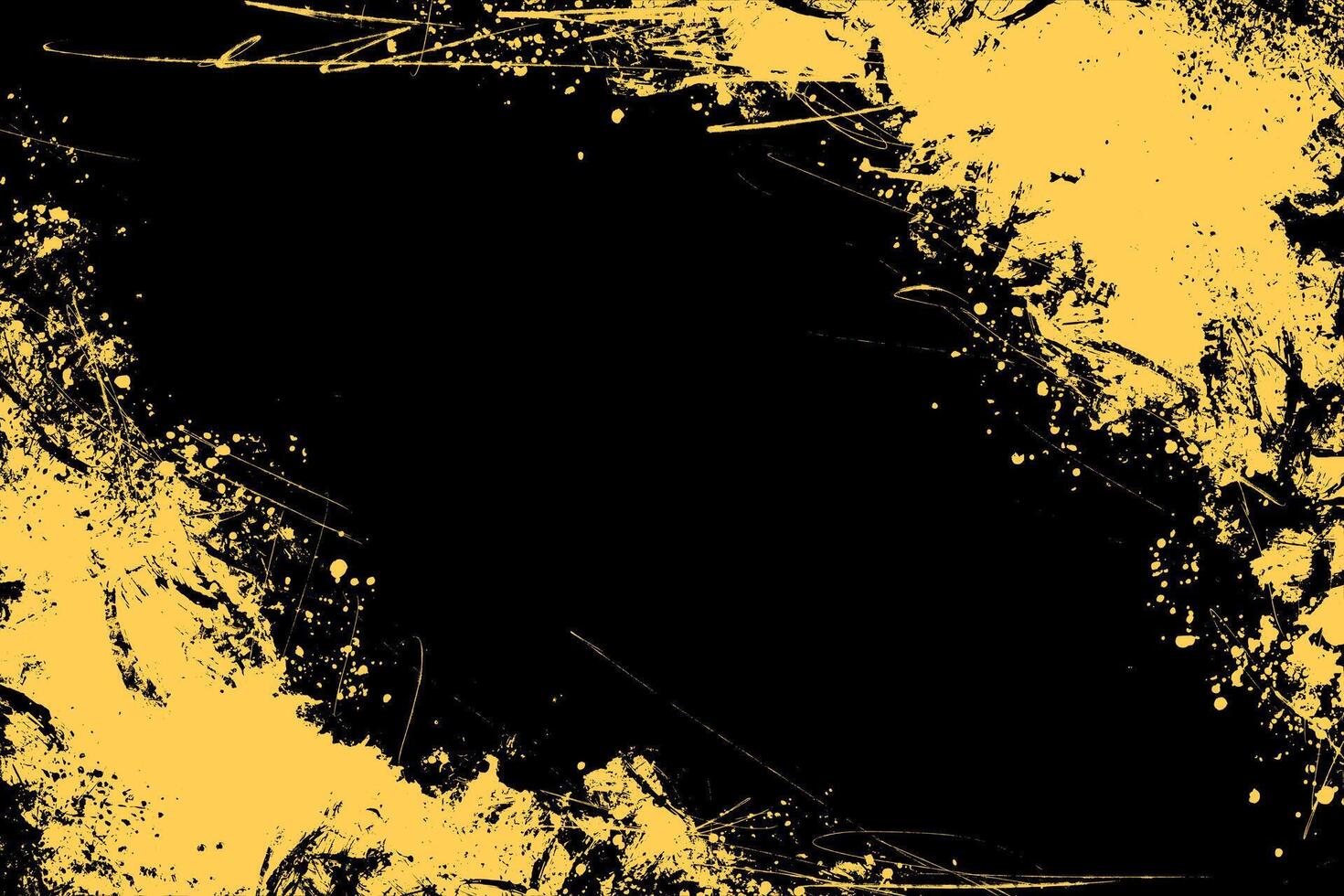 Yellow and black grunge modern background. Rough ink paint texture. Graffiti retro brush stroke urban overlay background for banner, ads, website, presentation, cover, poster vector