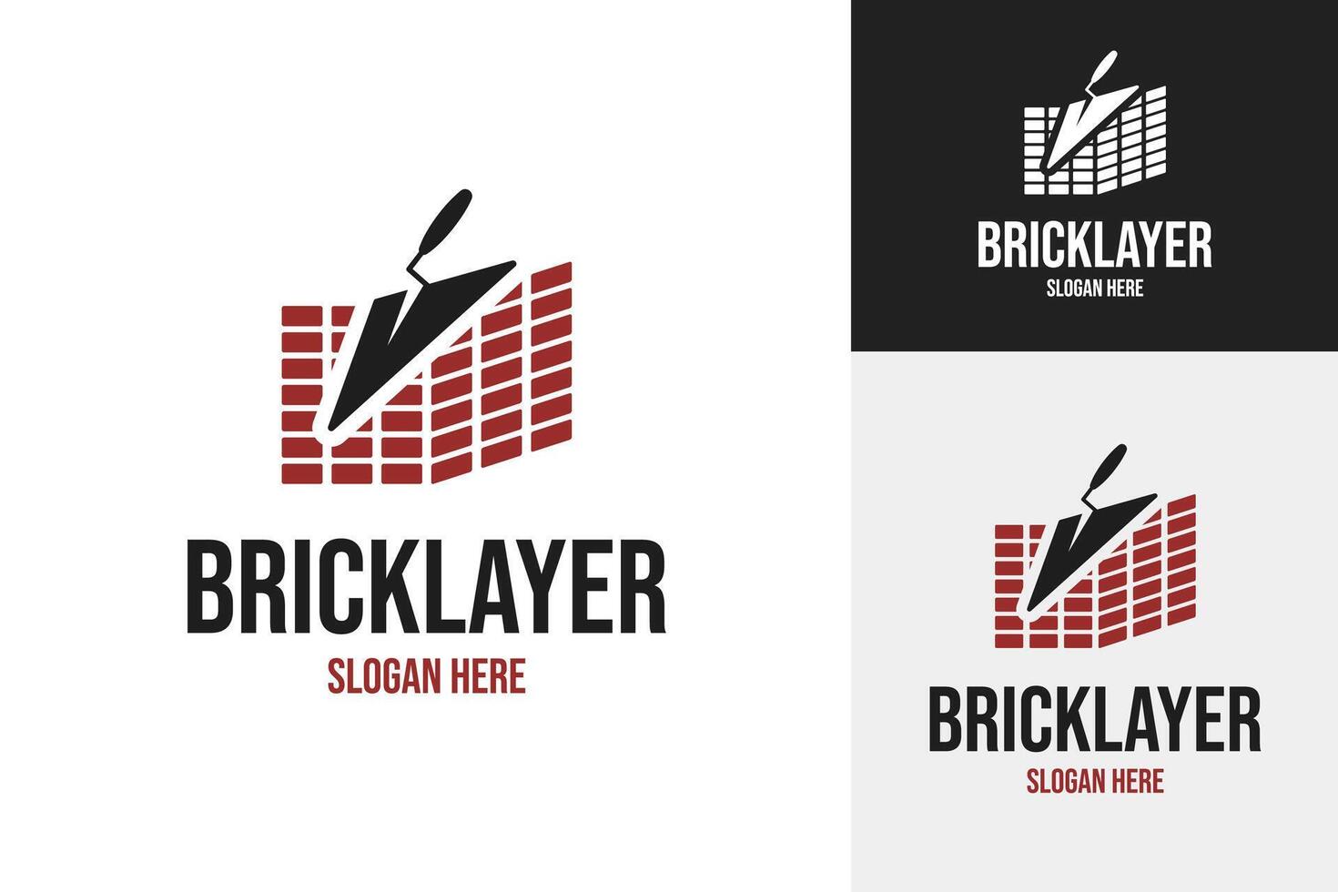 Bricklayer logo design symbol template illustration vector