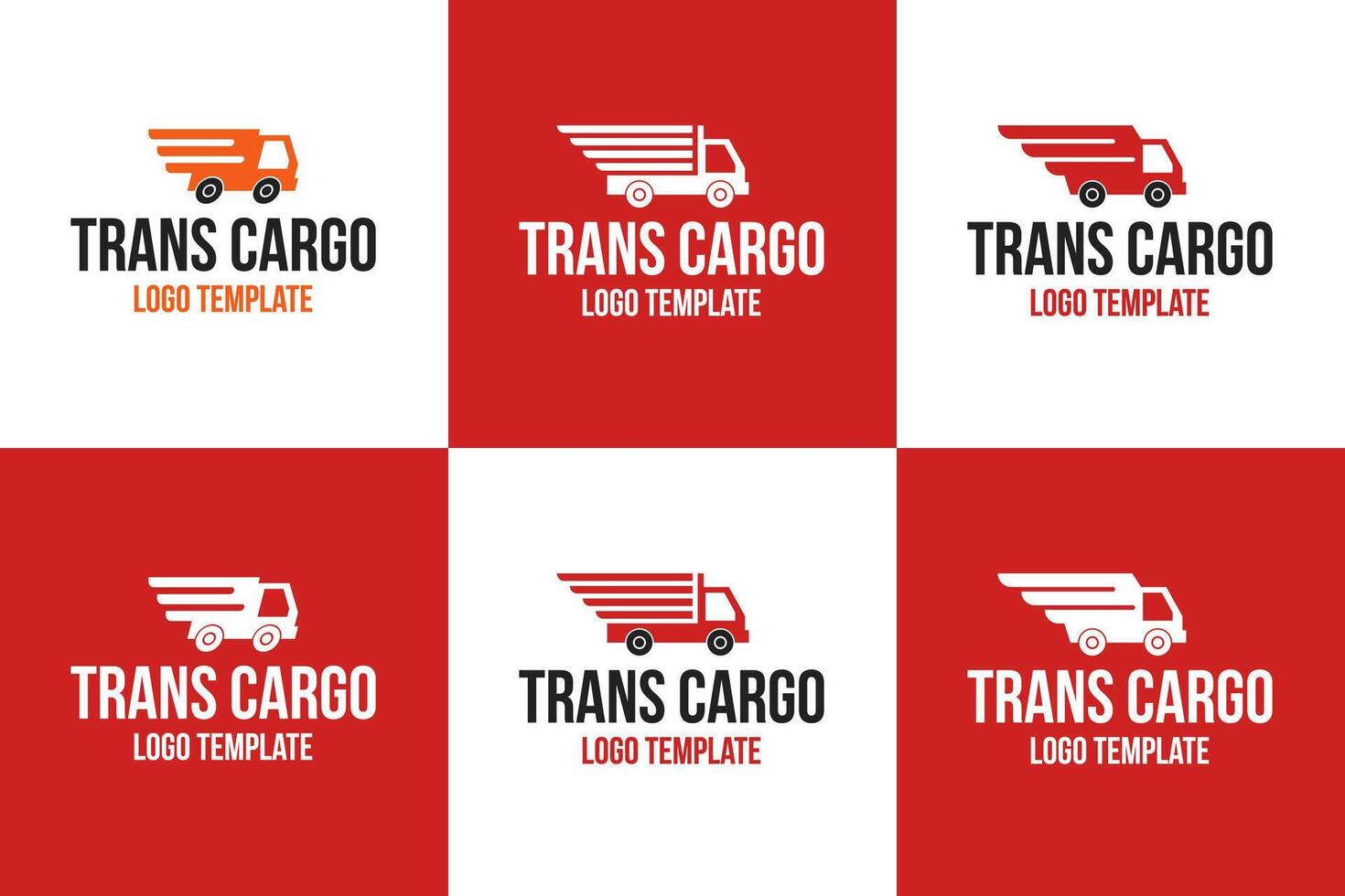 Set collection of trans cargo for delivery logo design template illustration vector