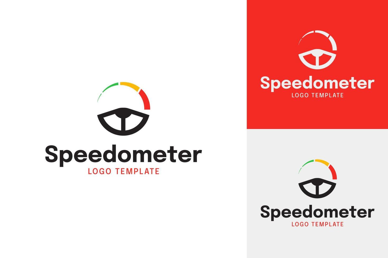 Steering wheel and speedometer logo design template illustration vector