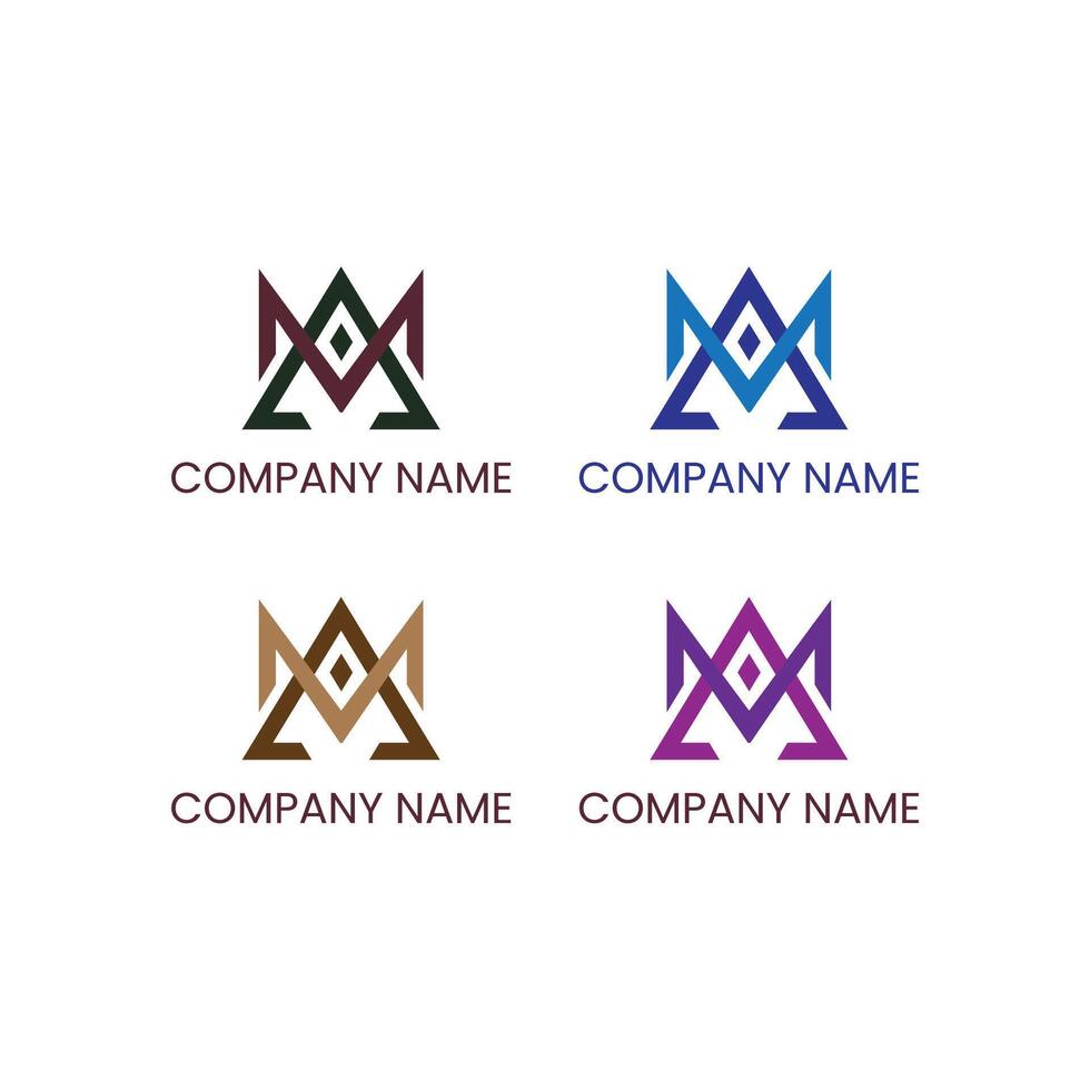 Abstract Crown Logos in Multiple Colors for Business Branding vector