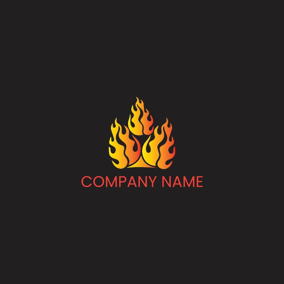 Fiery Logo for Business, Company Branding, Bold Flames, Emblem vector