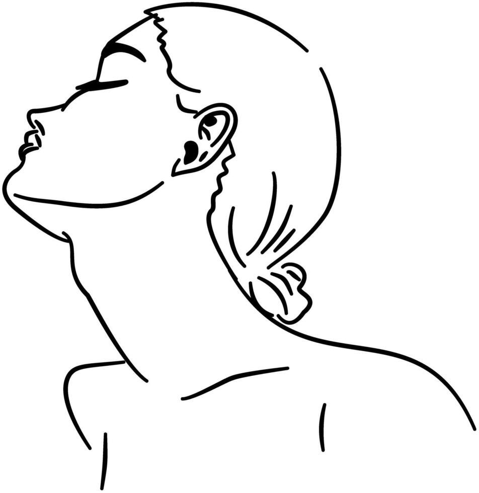 Elegant Woman Body Care Line Drawing vector