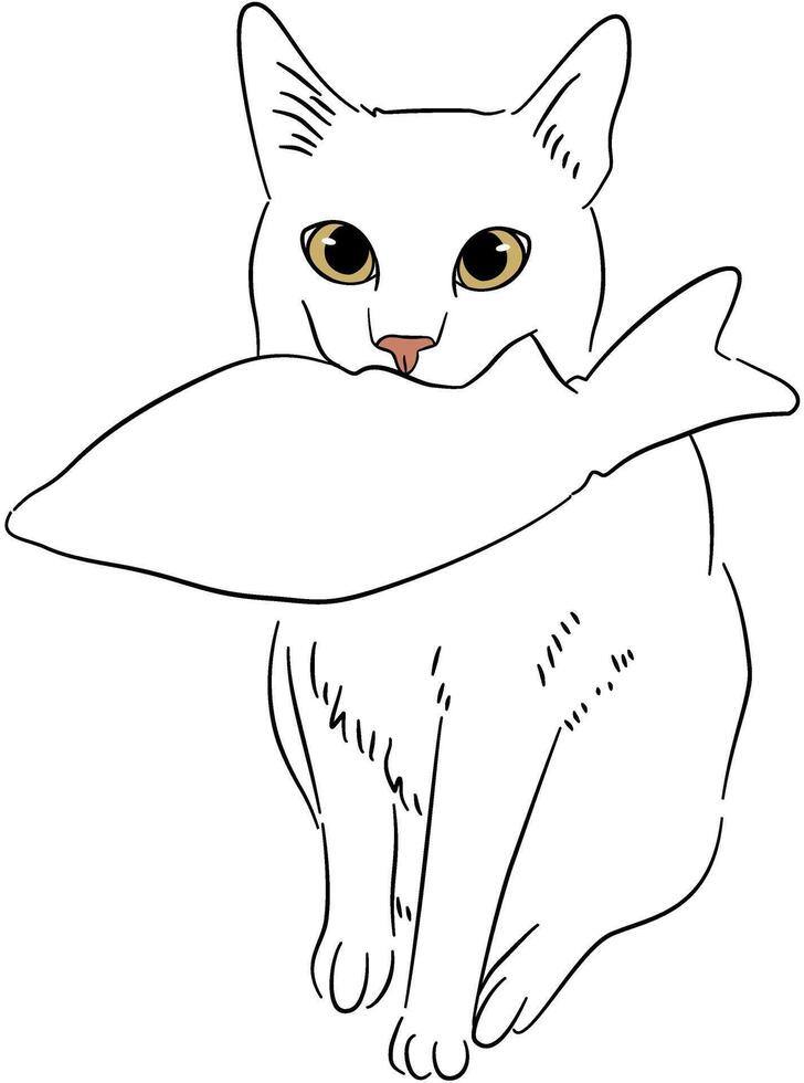 Animals Cat Dog Black and White Sketch vector