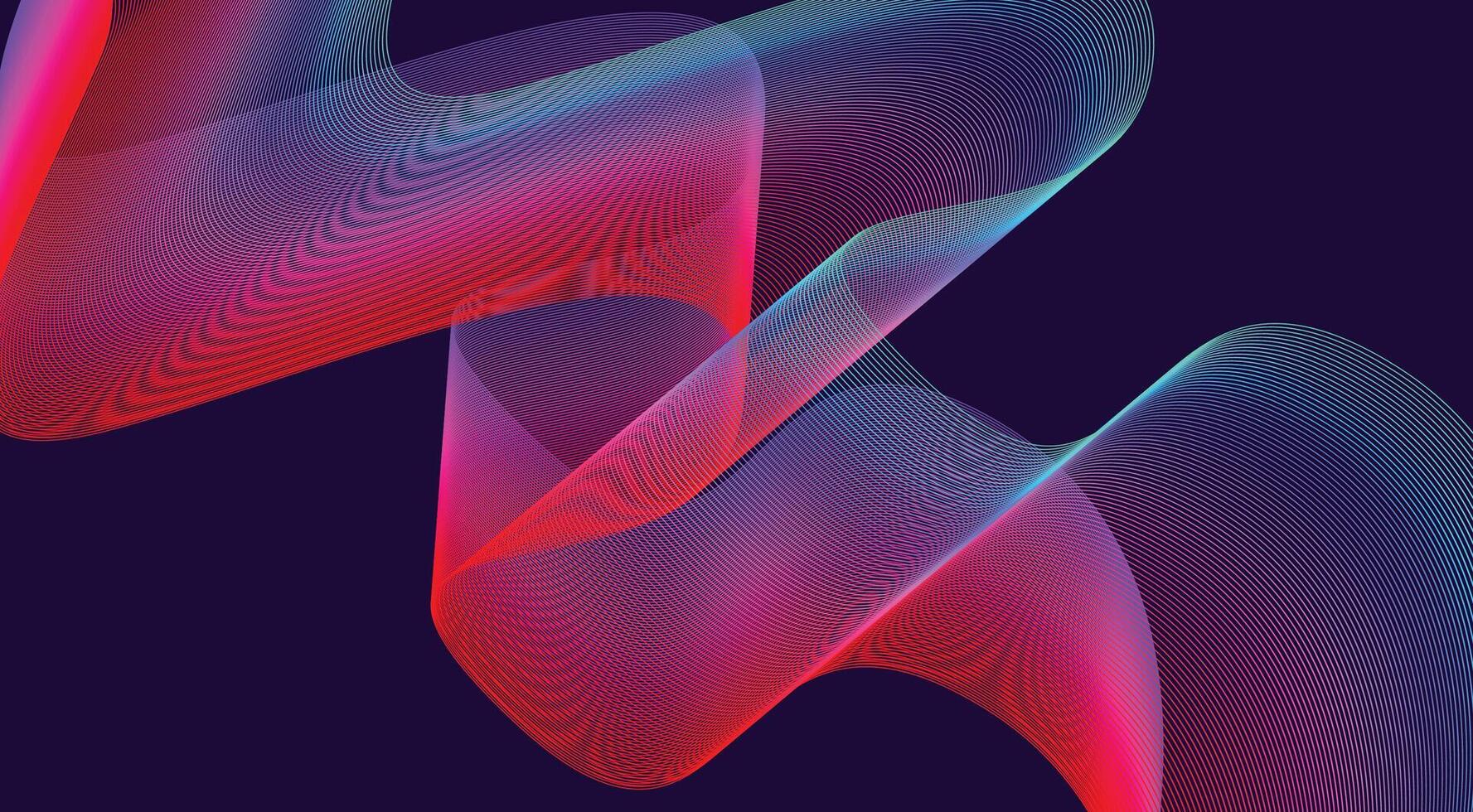 Blend Wavy Curved Background Pink Gradient Design Abstract Illustration vector