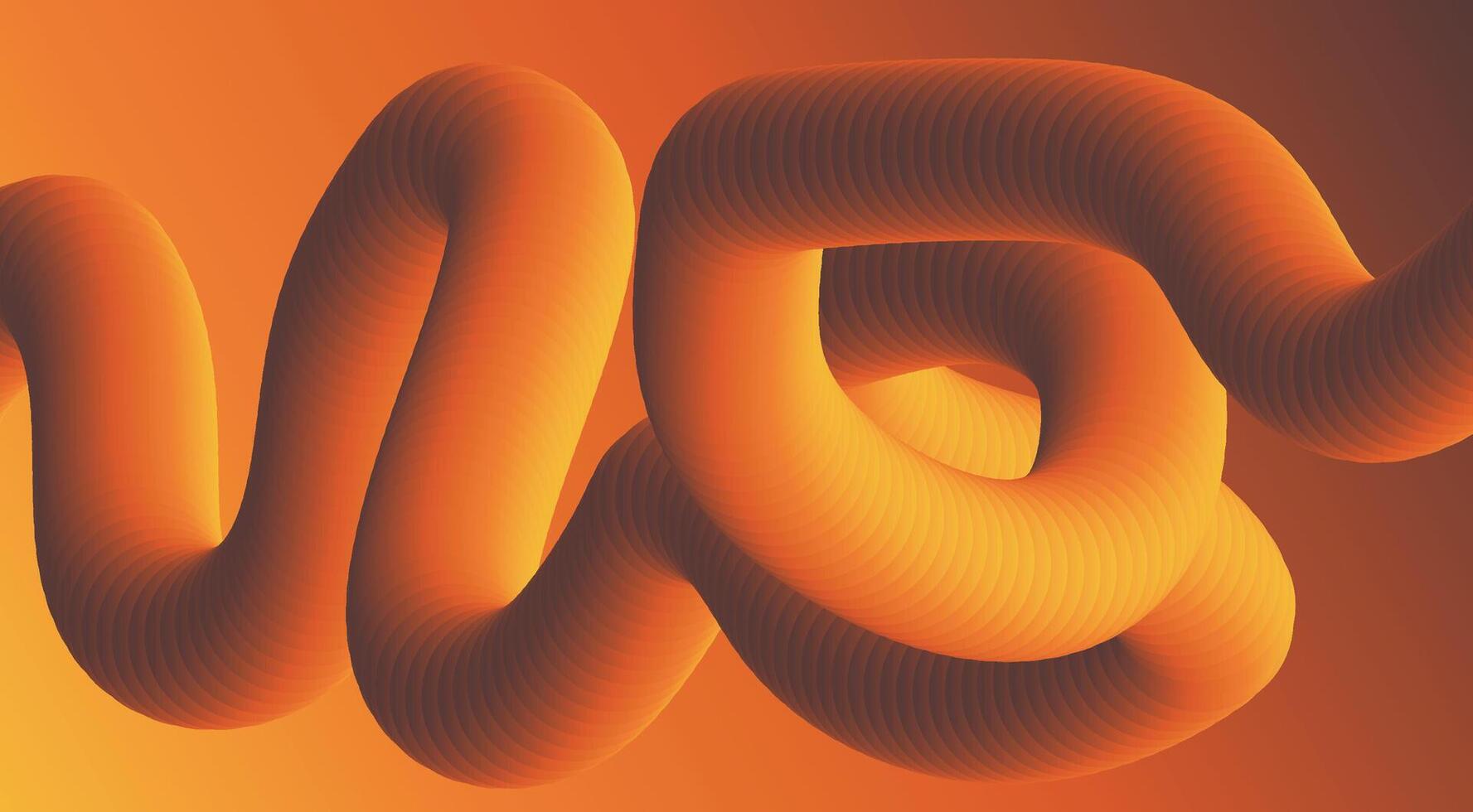 Curved orange shapes in digital art vector