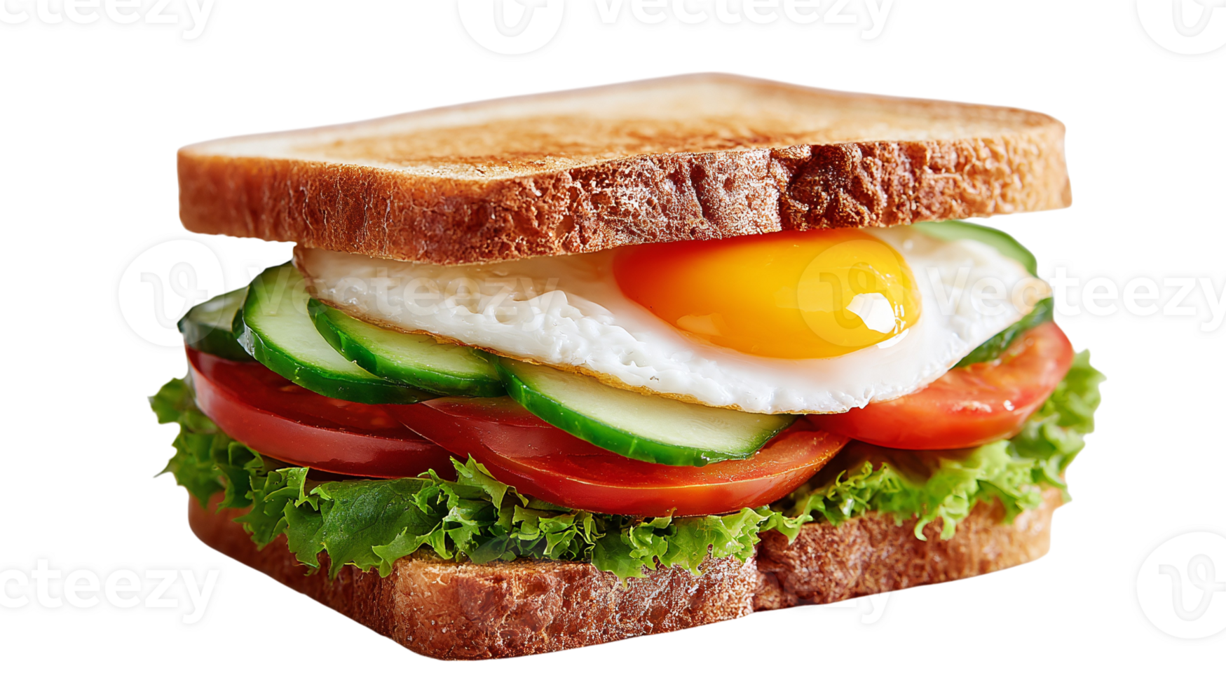 A sandwich with an egg on top png