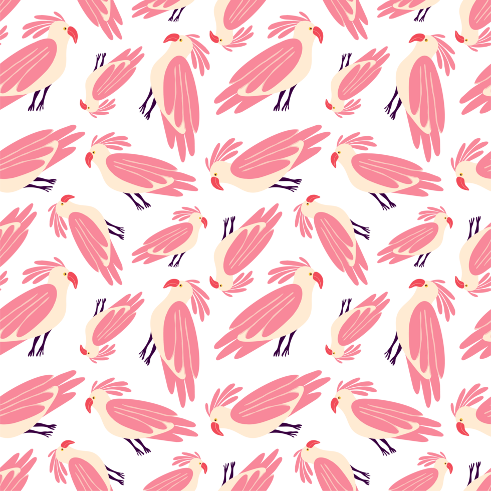 pink parrots seamless pattern png