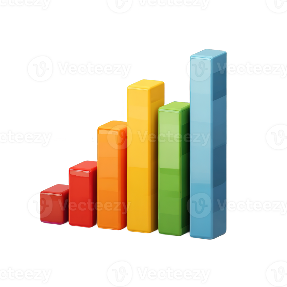 Colorful Bar Graph Visualizing Growth Progress Data Presentation Chart png