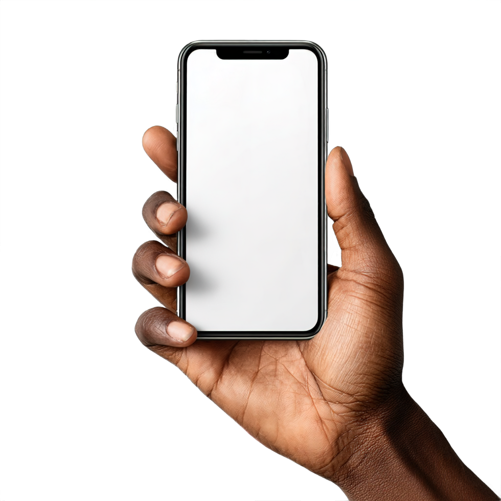 Person Holding Smartphone Mobile App Mockup Blank Screen Technology Presentation png