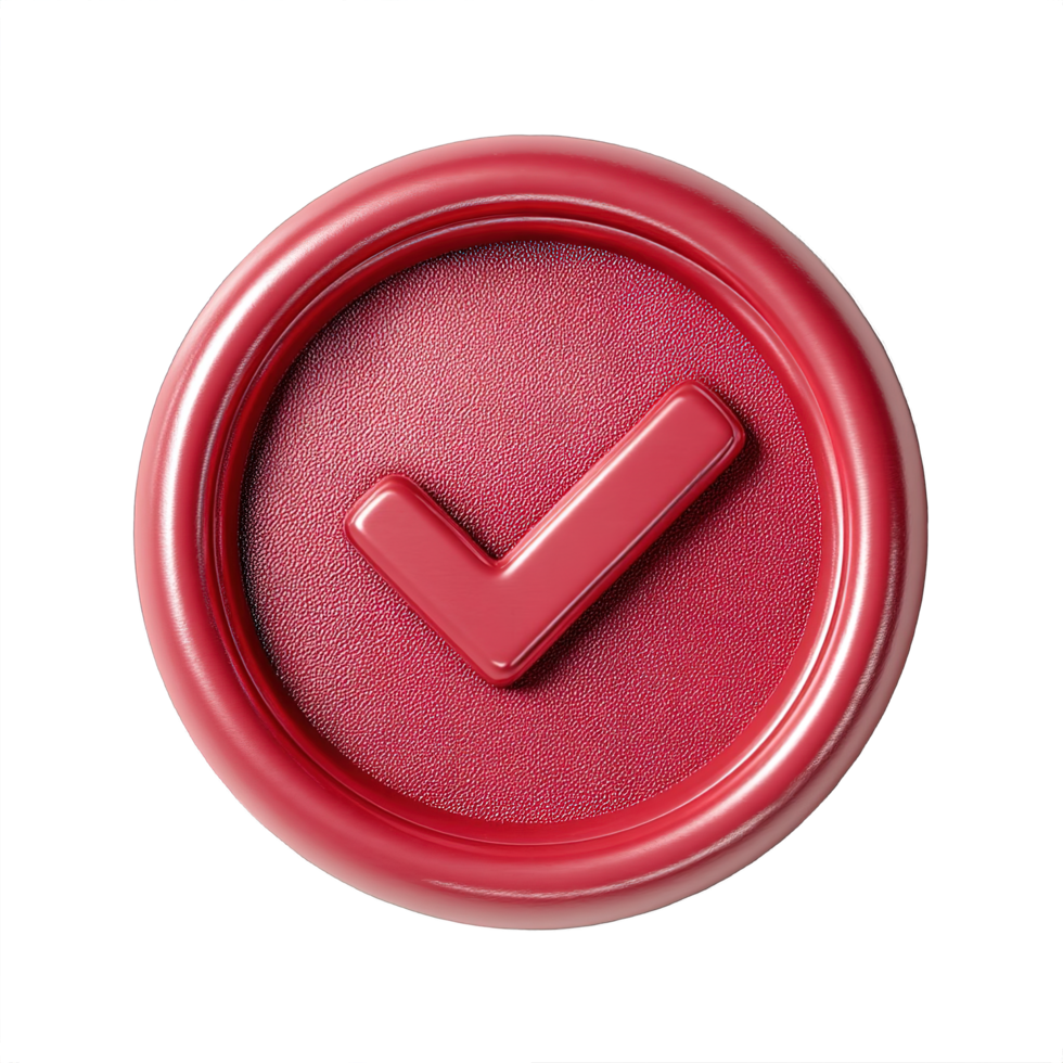 Red Checkmark Seal Approval icon png