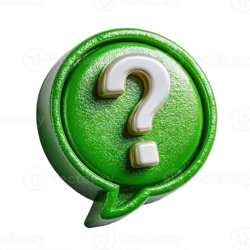 3D Green Question Mark Icon png