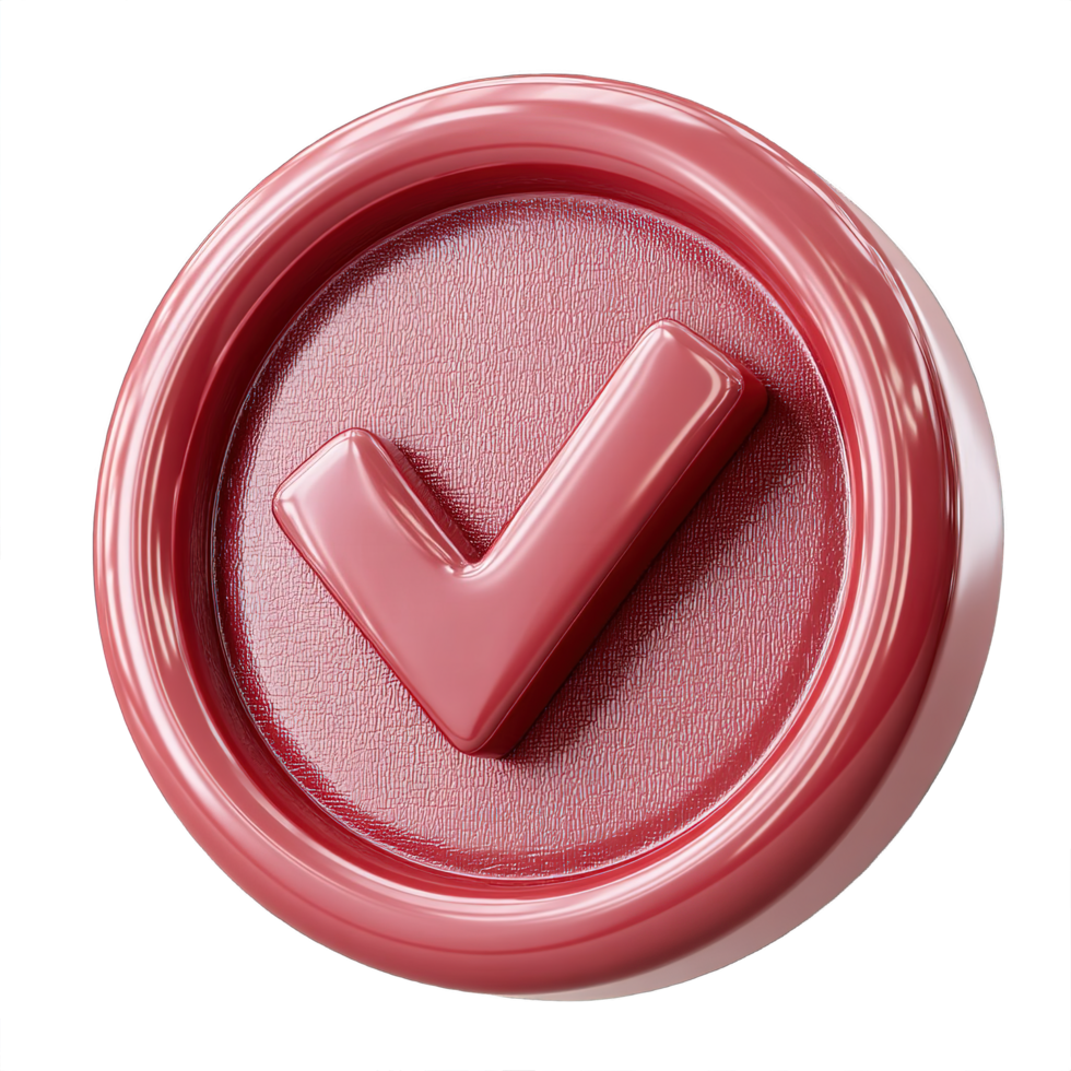 Red Checkmark Seal Approval Success and Confirmation Icon png