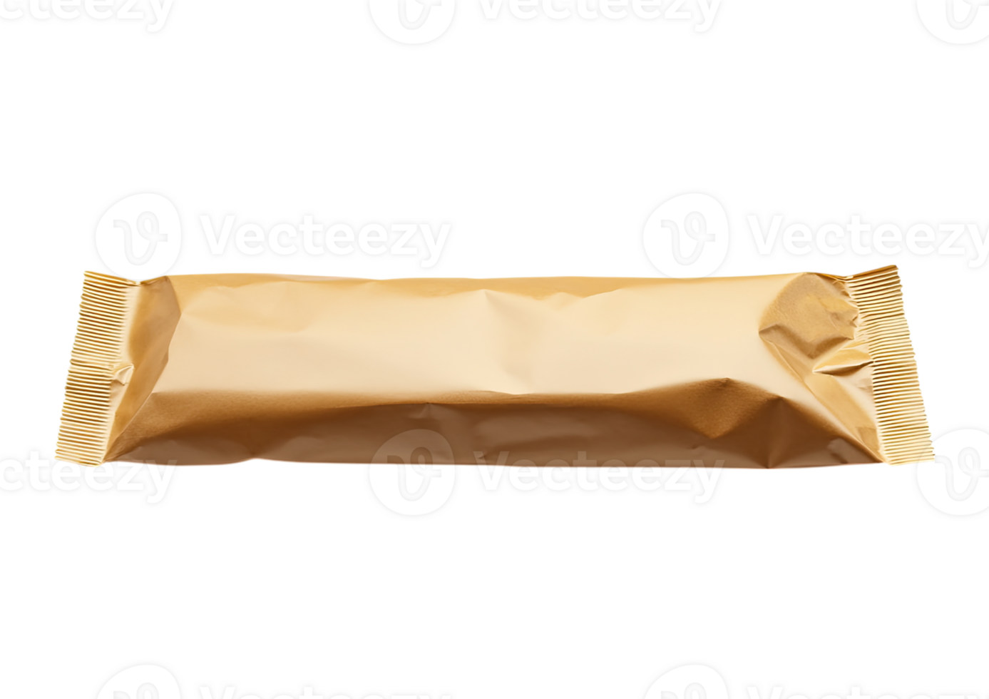Sealed granola bar wrapper in matte kraft paper texture with tucked ends isolated on a transparent background png