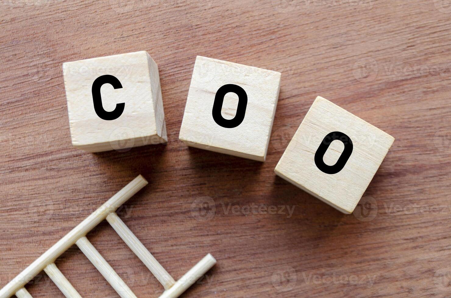 COO Abbreviation on Wooden Cubes Representing Operations Leadership. photo