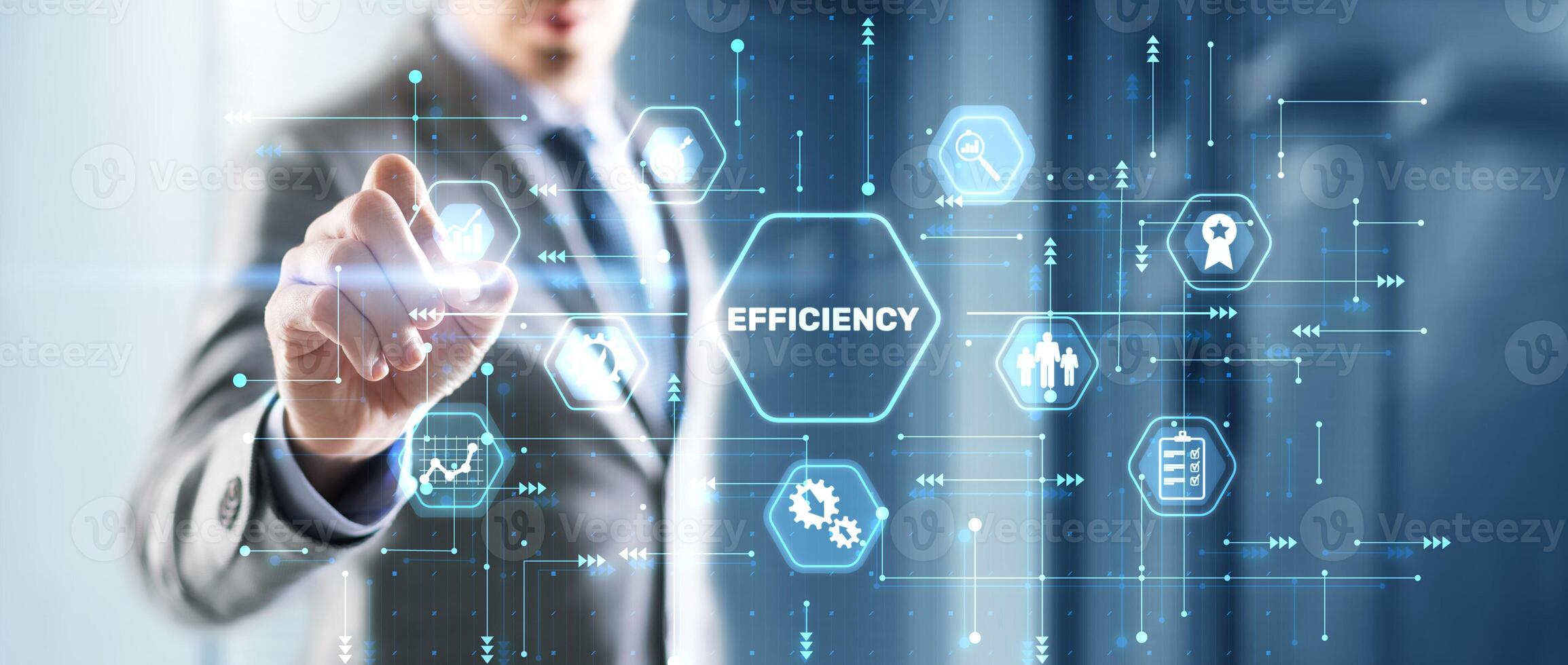Manager businessman plan to increase efficiency photo