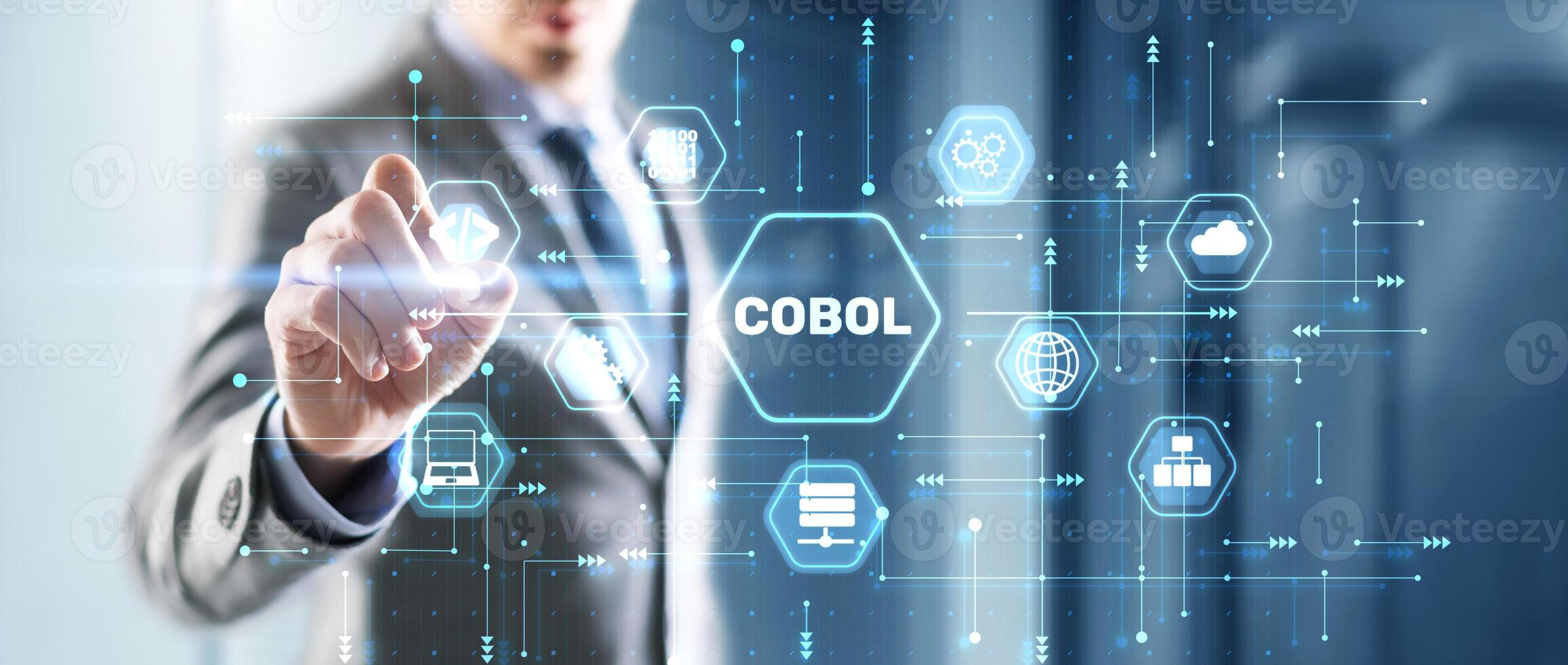 Cobol. Common Business Oriented Language. Computer programming language designed for business use photo