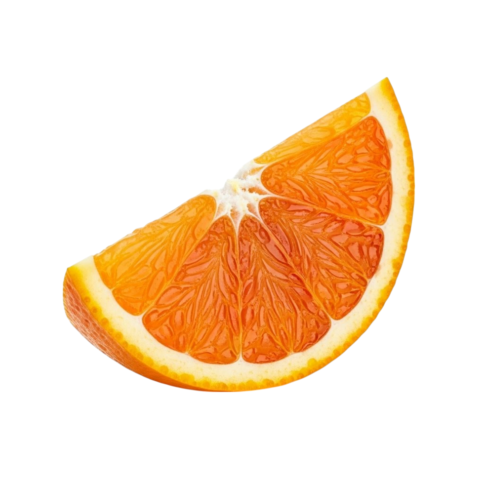 A vibrant slice of fresh orange with visible segments and peel png