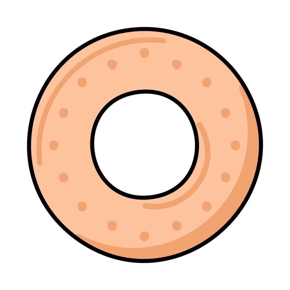 Bagel fast food isolated icon illustration vector