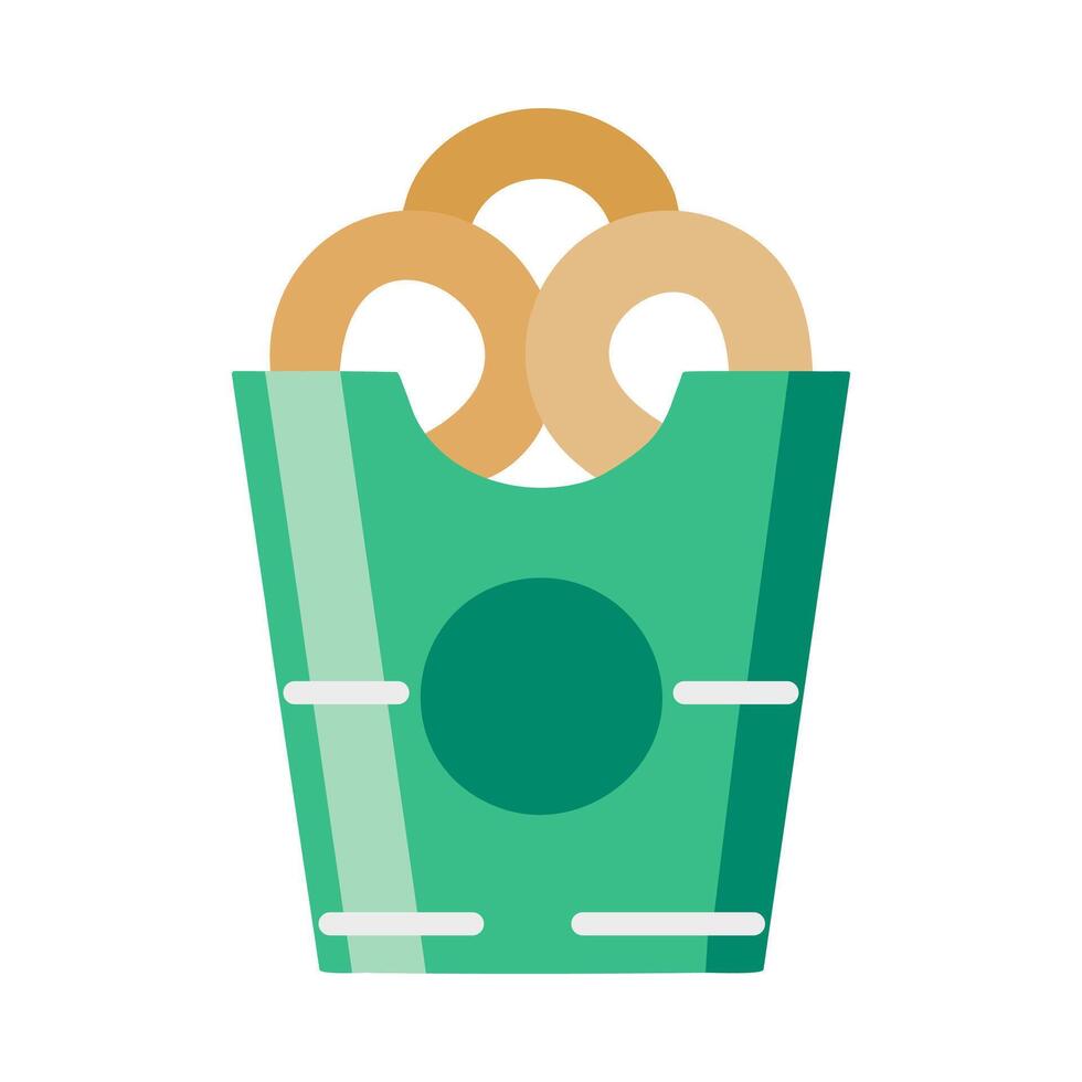 Flat illustration of onion rings pack icon for web design vector