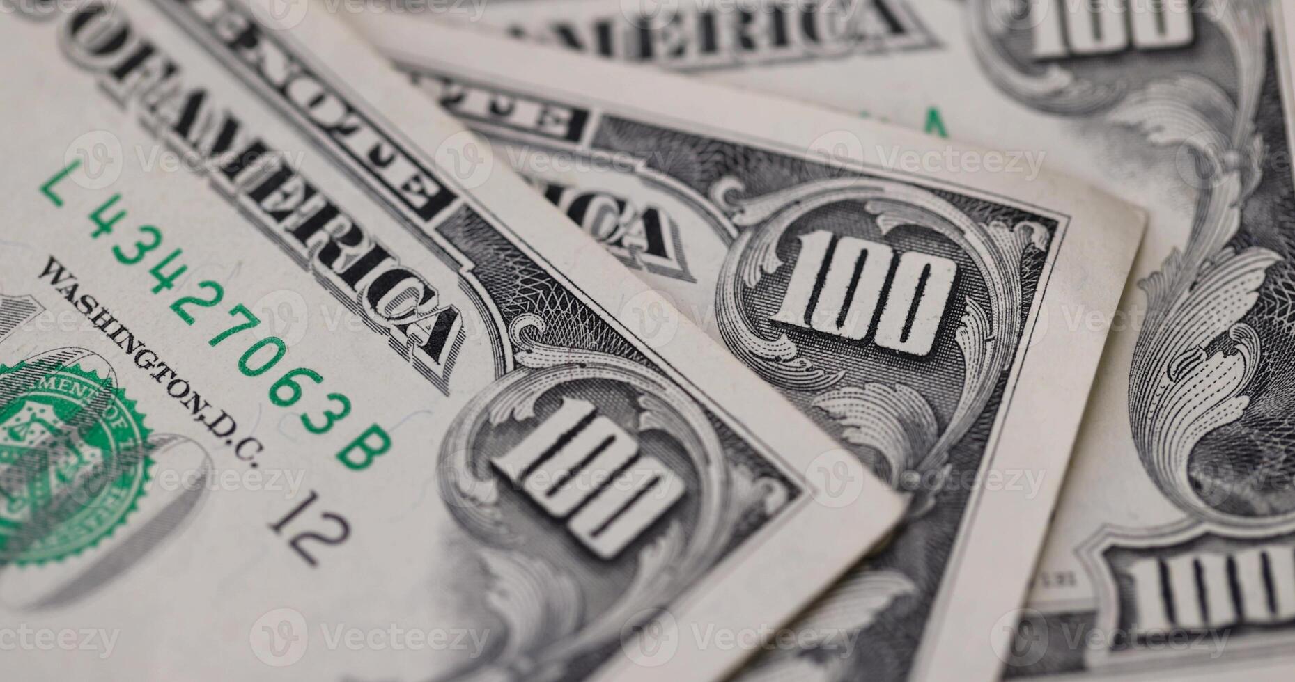 one hundred American dollars series from 1990 to 2006, old American dollars in face value of 100 photo