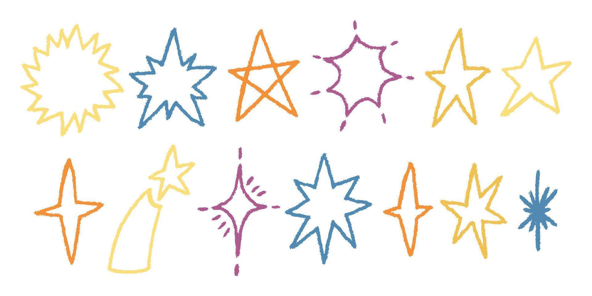 Pastel Crayon Brush Twinkle Star vector