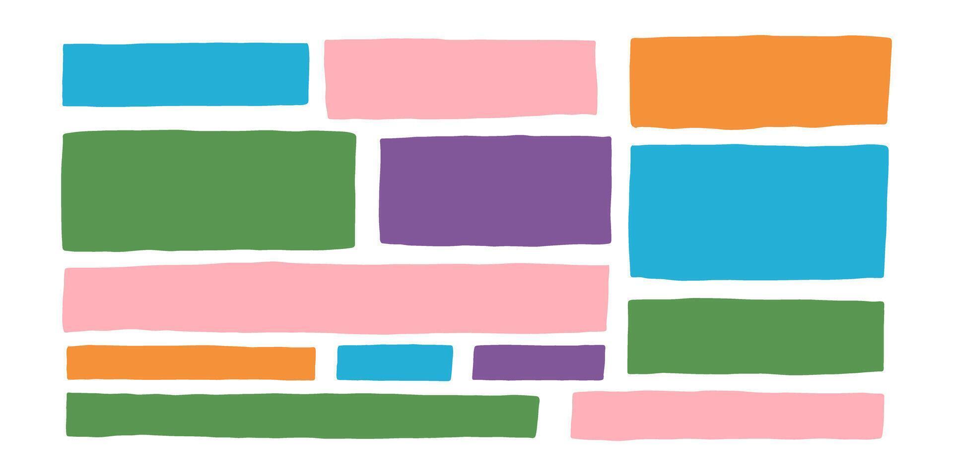 Organic Irregular Rectangle Shape Frame Set vector