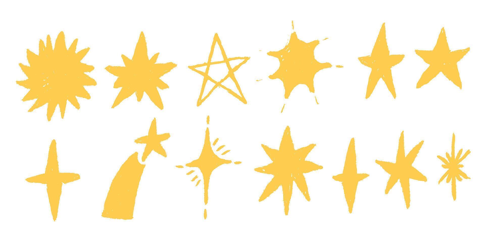 Pastel Crayon Brush Yellow Star vector