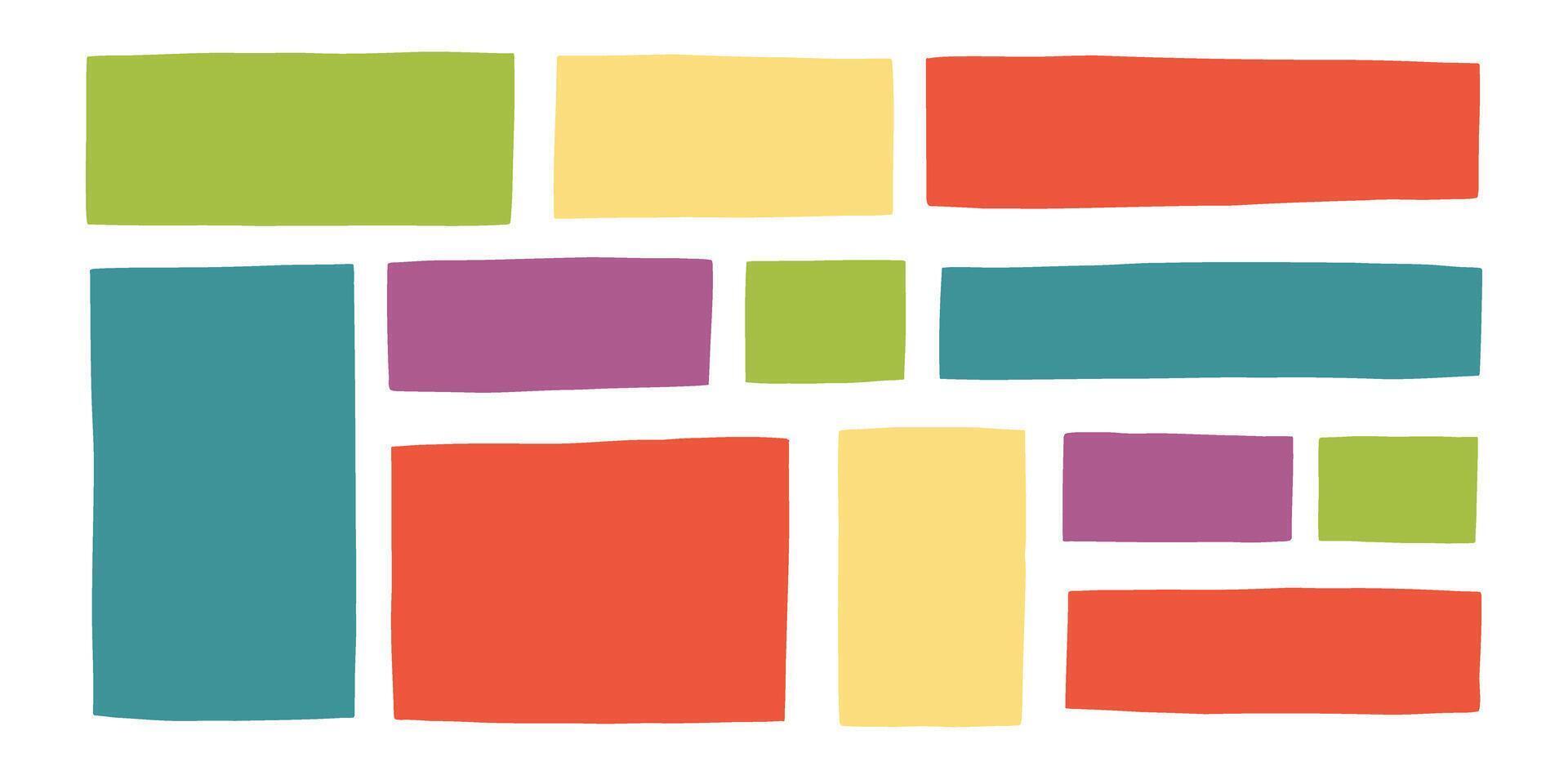 Irregular Rectangle Shape Frame Set vector
