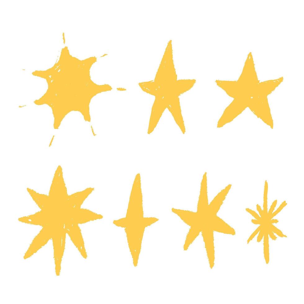 Pastel Crayon Brush Yellow Chalk Star vector
