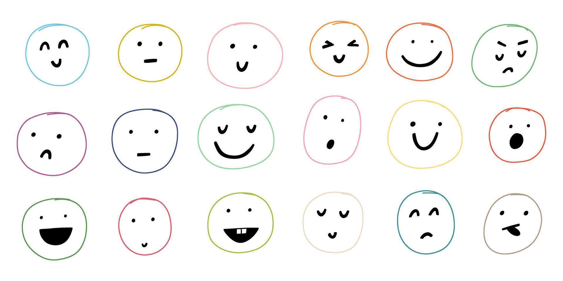 Happy Smile Face Line vector