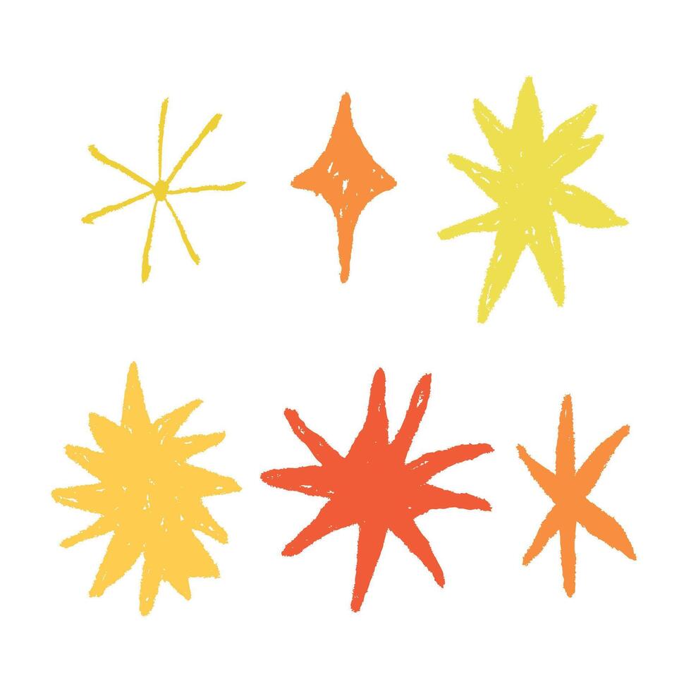 Pastel Crayon Brush Star Collection vector