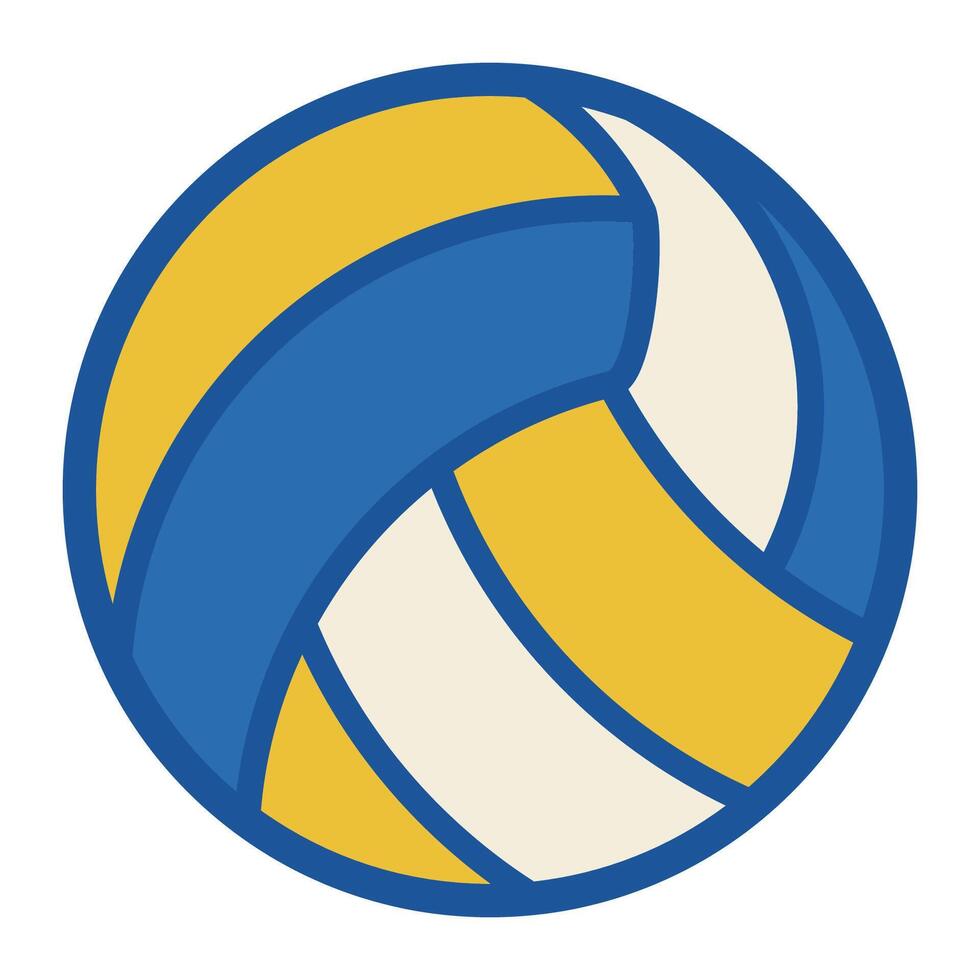 Colorful volleyball with blue and yellow design vector