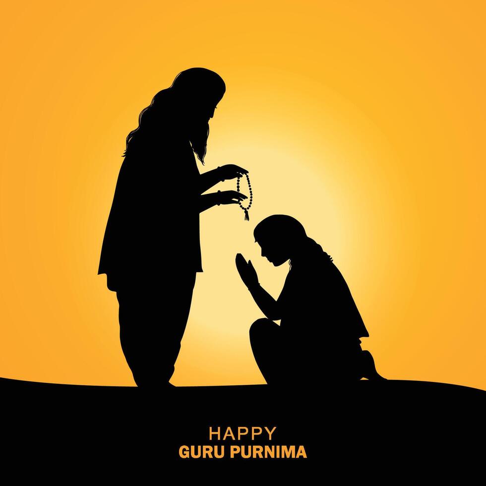 Happy guru purnima card background vector