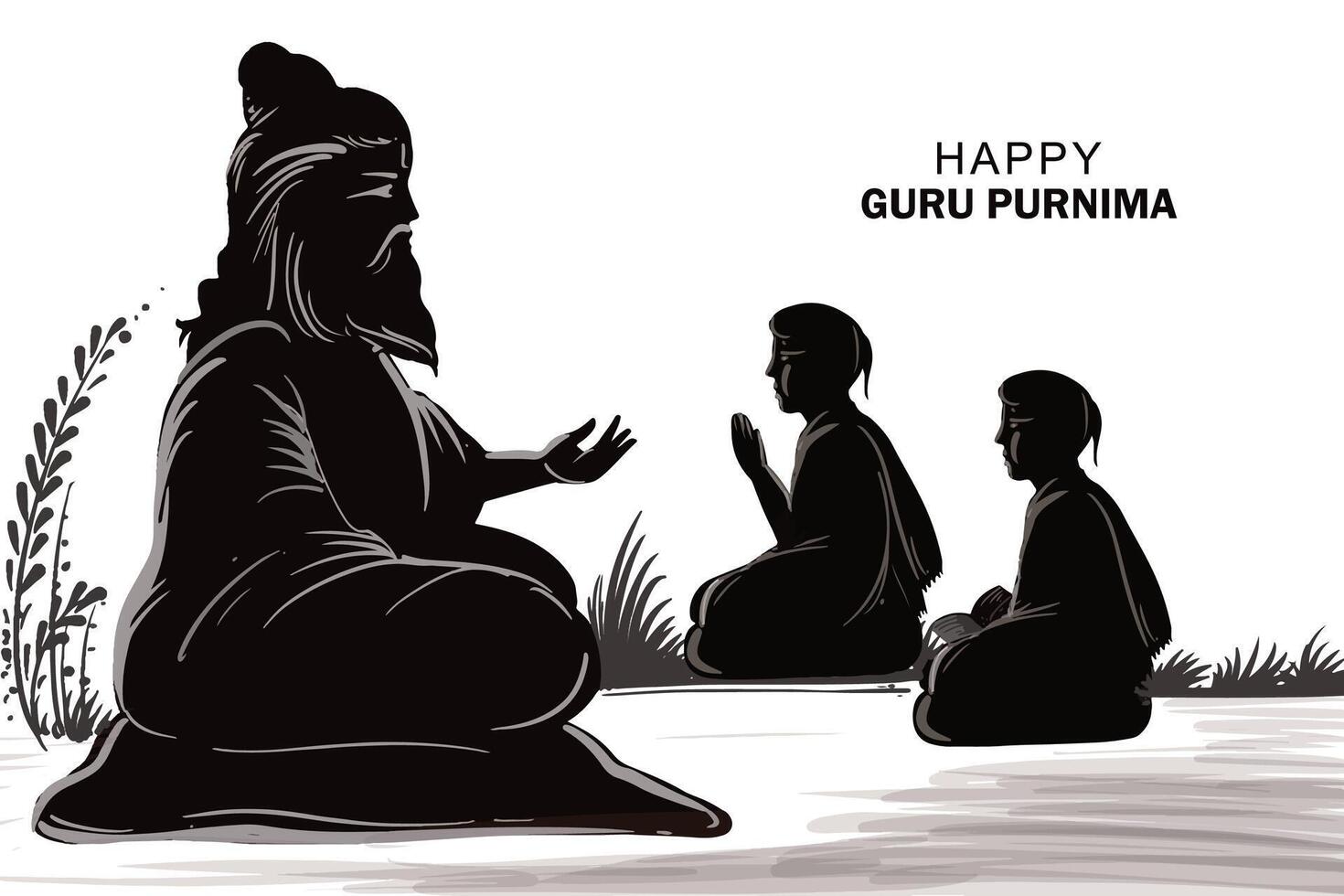 Happy guru purnima religious holiday festival celebration in india card vector