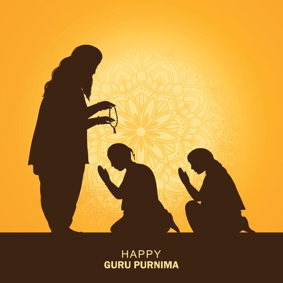 Happy guru purnima card background illustration vector